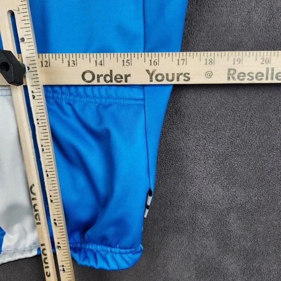 Castelli Free Jersey Cycling Mens Medium Blue White Full Zip Long Sleeve
